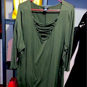 Army green blouse